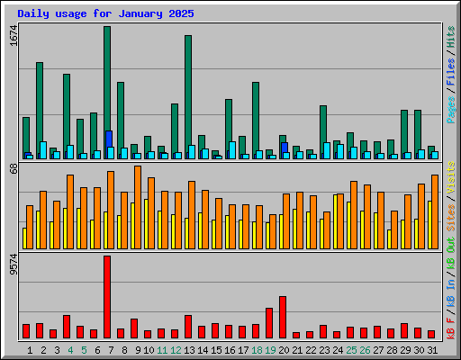 Daily usage for January 2025