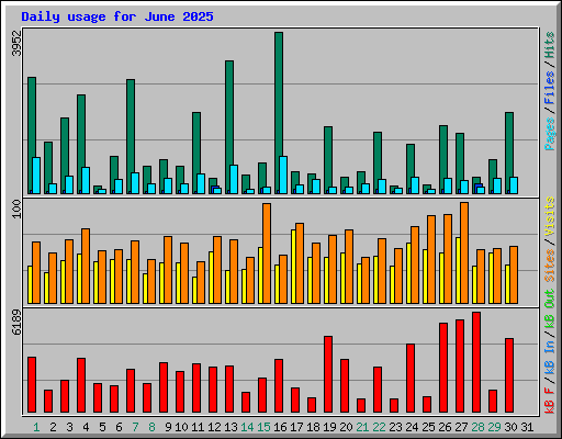 Daily usage for June 2025