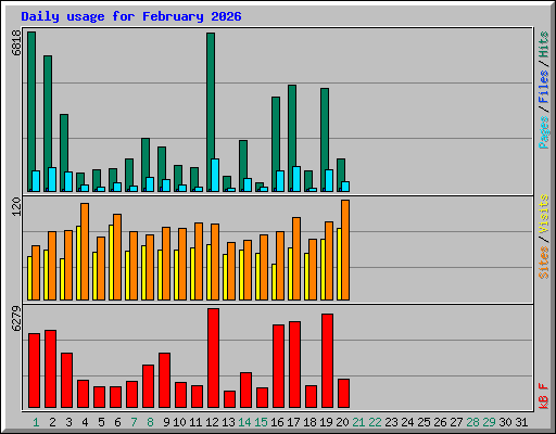 Daily usage for February 2026