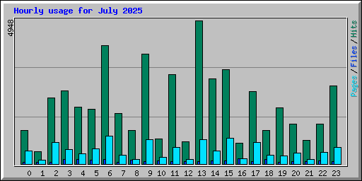 Hourly usage for July 2025