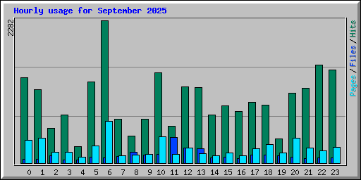 Hourly usage for September 2025
