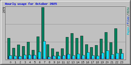 Hourly usage for October 2025